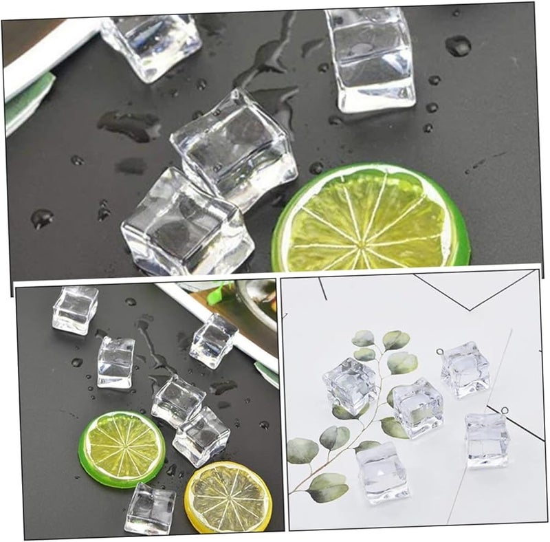 40 Pcs Clear Acrylic Decorative Cubes Irregular Shape Reusable for Home and Bar Decor - Image 3